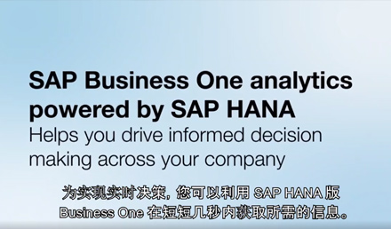 SAP Business One HANA讓您的決策更簡單、準確